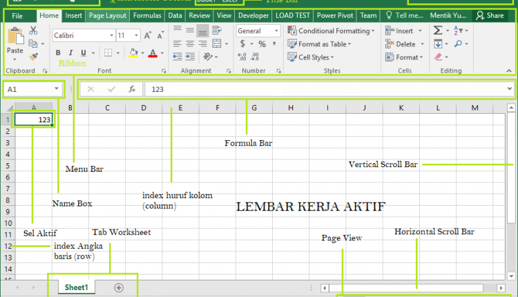 Belajar Excel Pemula, Membuat dan Fungsi Workbook ...