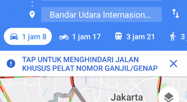 Melihat Jalur Ganjil Genap Dengan Google Maps