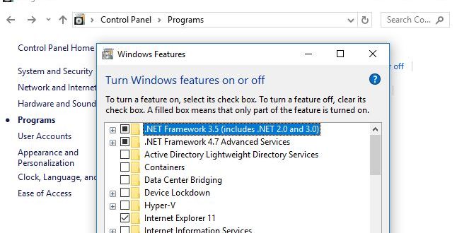 Cara Install Net Framework di Windows 10 Secara Offline