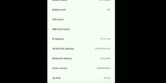 Cara Mengetahui Mac Address HP Xiaomi Melalui Menu About Phone