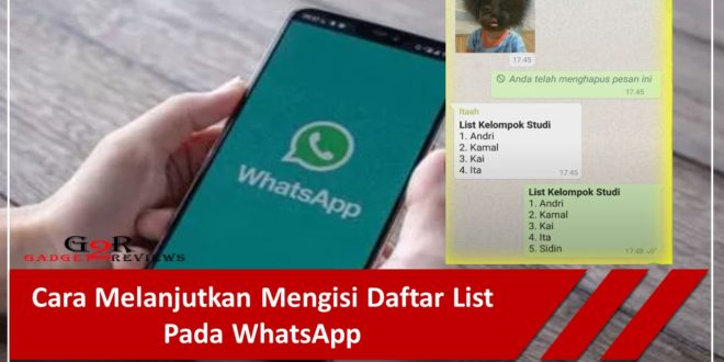 Cara Melanjutkan Mengisi Daftar List Pada WhatsApp