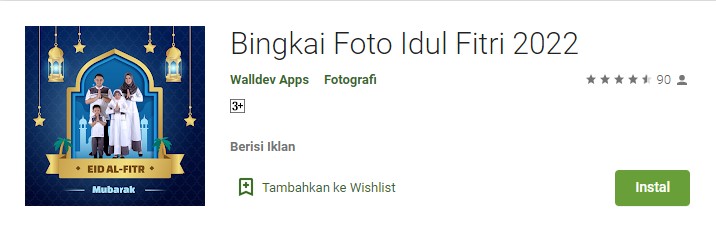 Download Aplikasi Frame Idul Fitri 2022 Terbaru Untuk Android, Cara Buat Bingkai Foto Kartu Ucapan Selamat Hari Raya