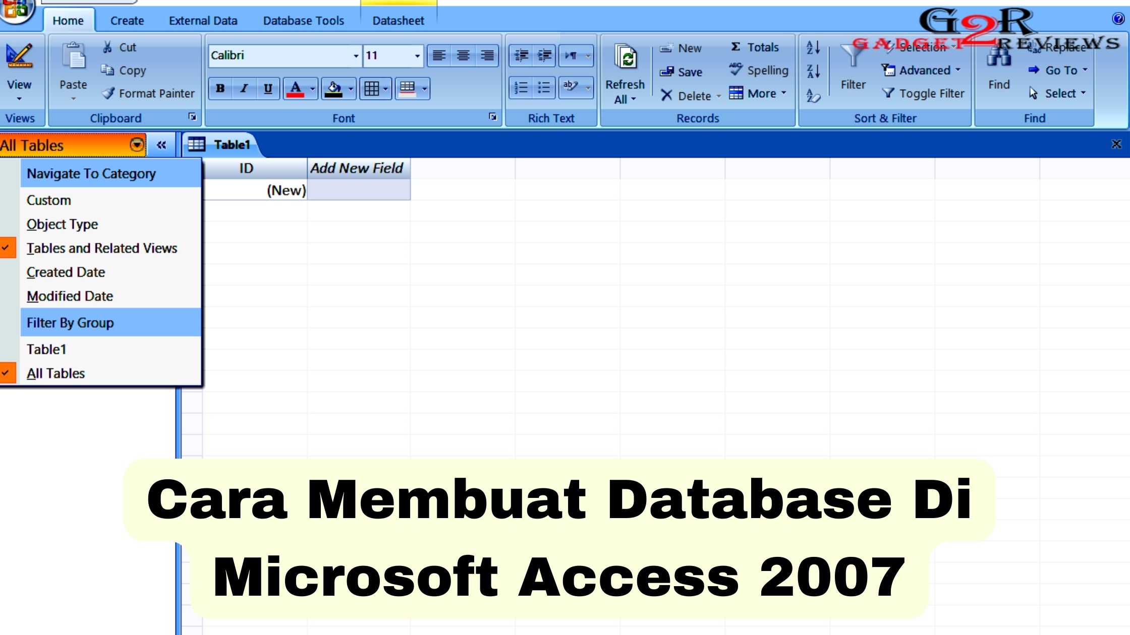 Cara Membuat Database Di Microsoft Access 2007