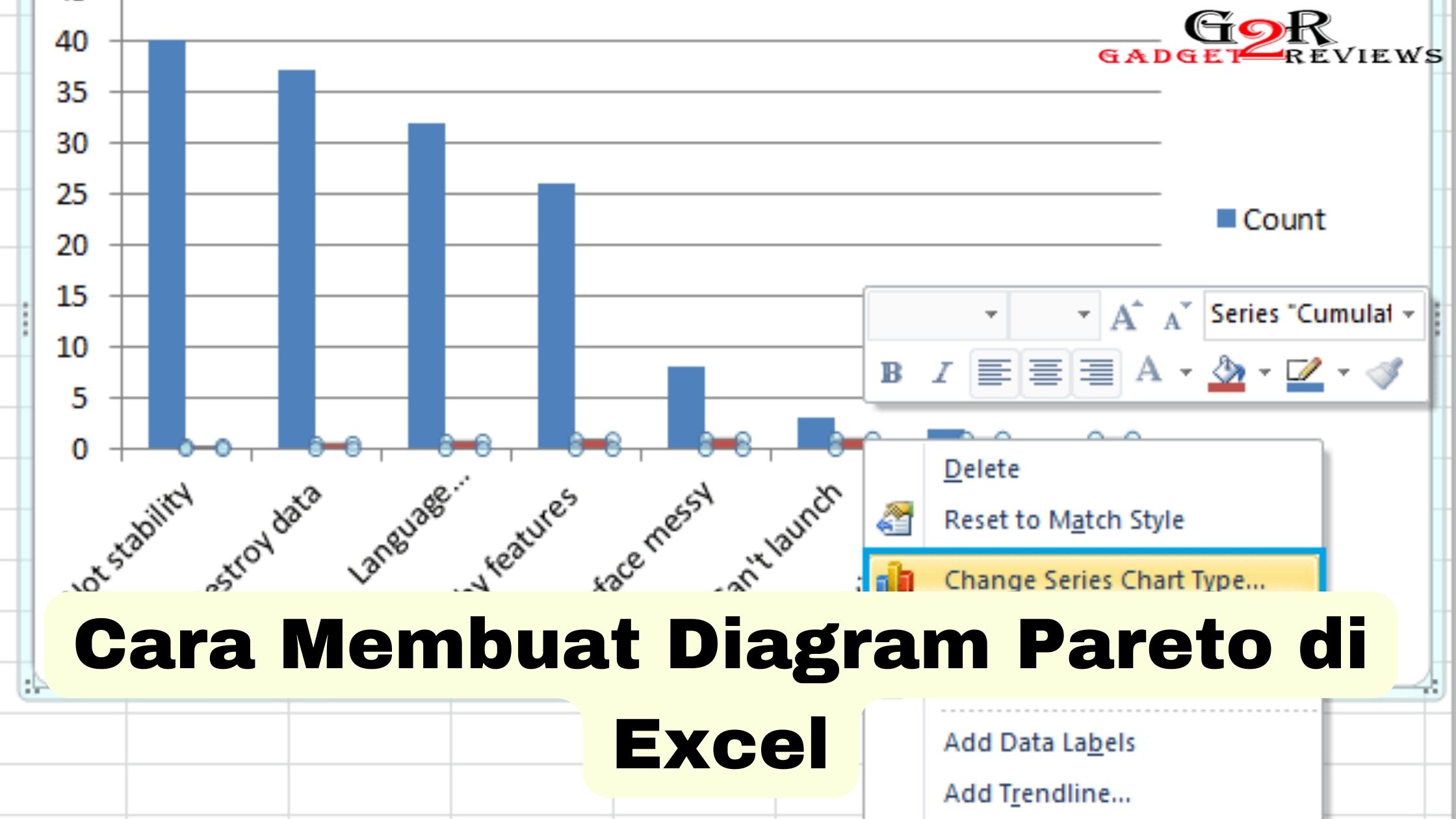 Cara Membuat Diagram Pareto di Excel