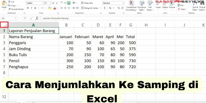 Cara Menjumlahkan Ke Samping di Excel