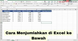 Cara Menjumlahkan di Excel ke Bawah